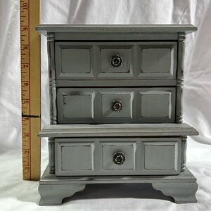 Vintage Jewelry Music Box that has been refinished and distressed